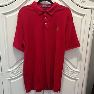 Polo by Ralph Lauren Men's Classic Red Polo Shirt - large